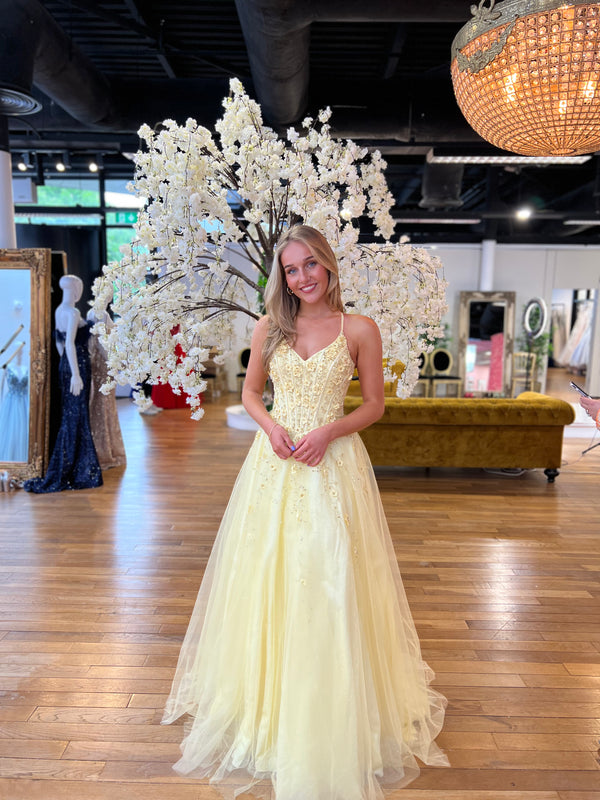 Yellow debs best sale dresses ireland